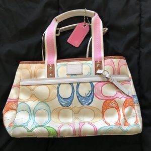 Coach multicolored Hampton scribble tote